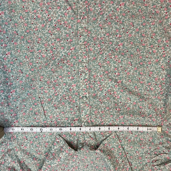 Allegra K Women's Puffy Short Sleeve Floral Button Down Blouse - Picture 5 of 5